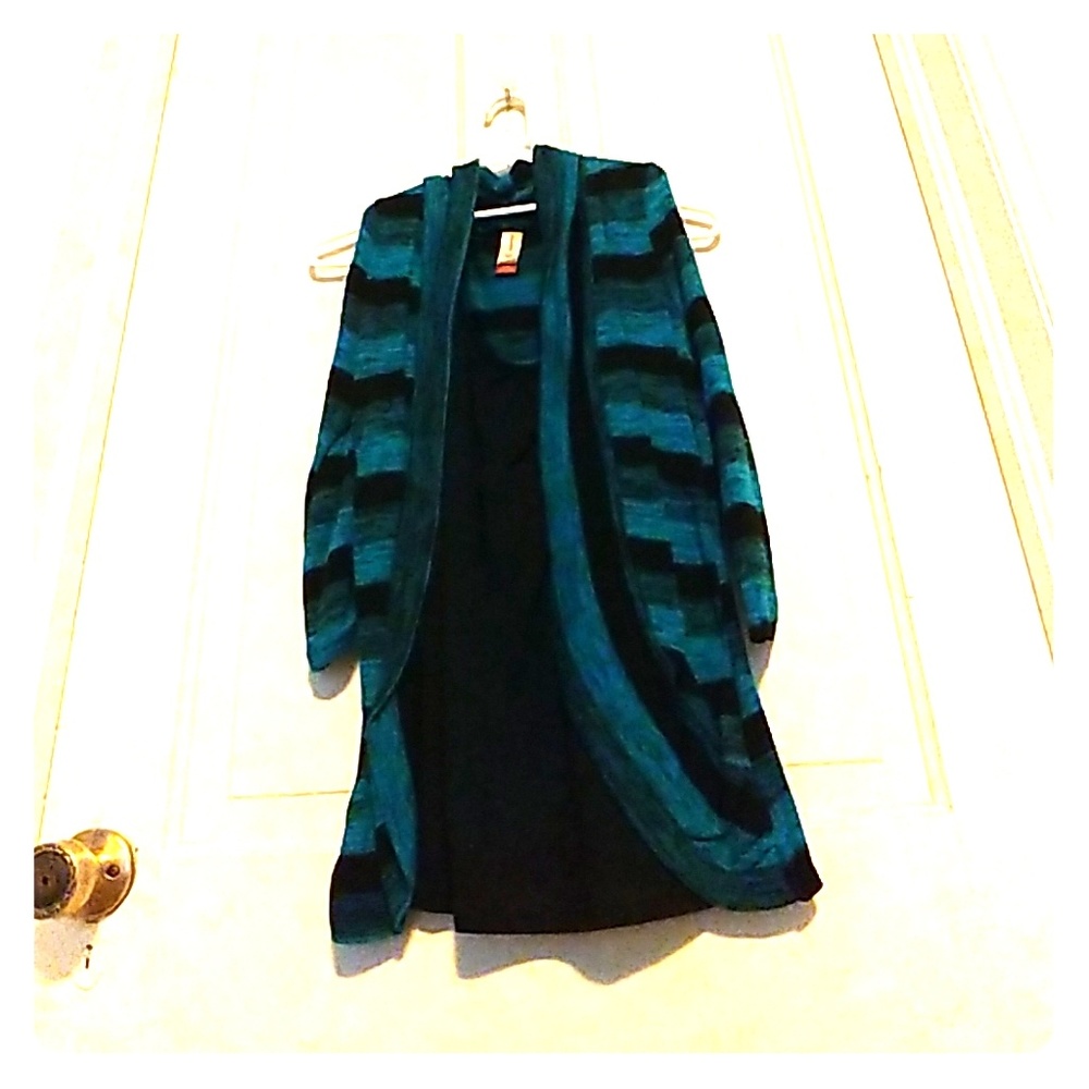 Black and Green Striped Shirt